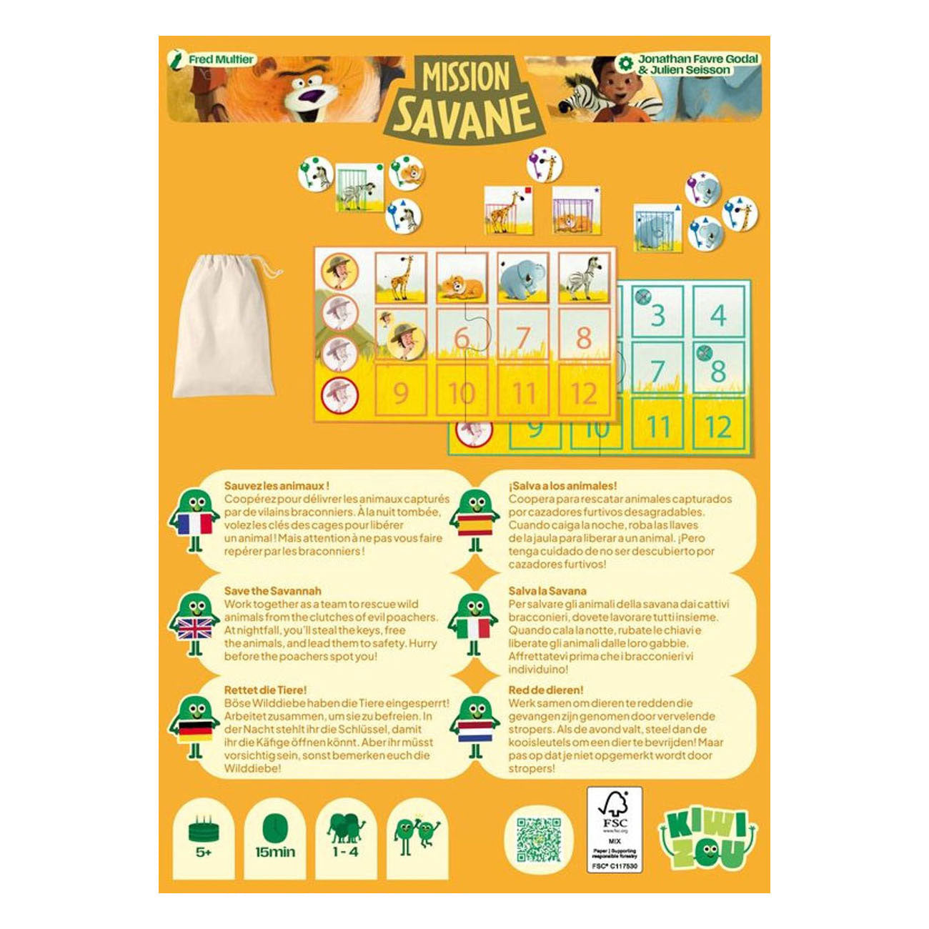 Geronimo games jeu de cartes kiwizou mission savane