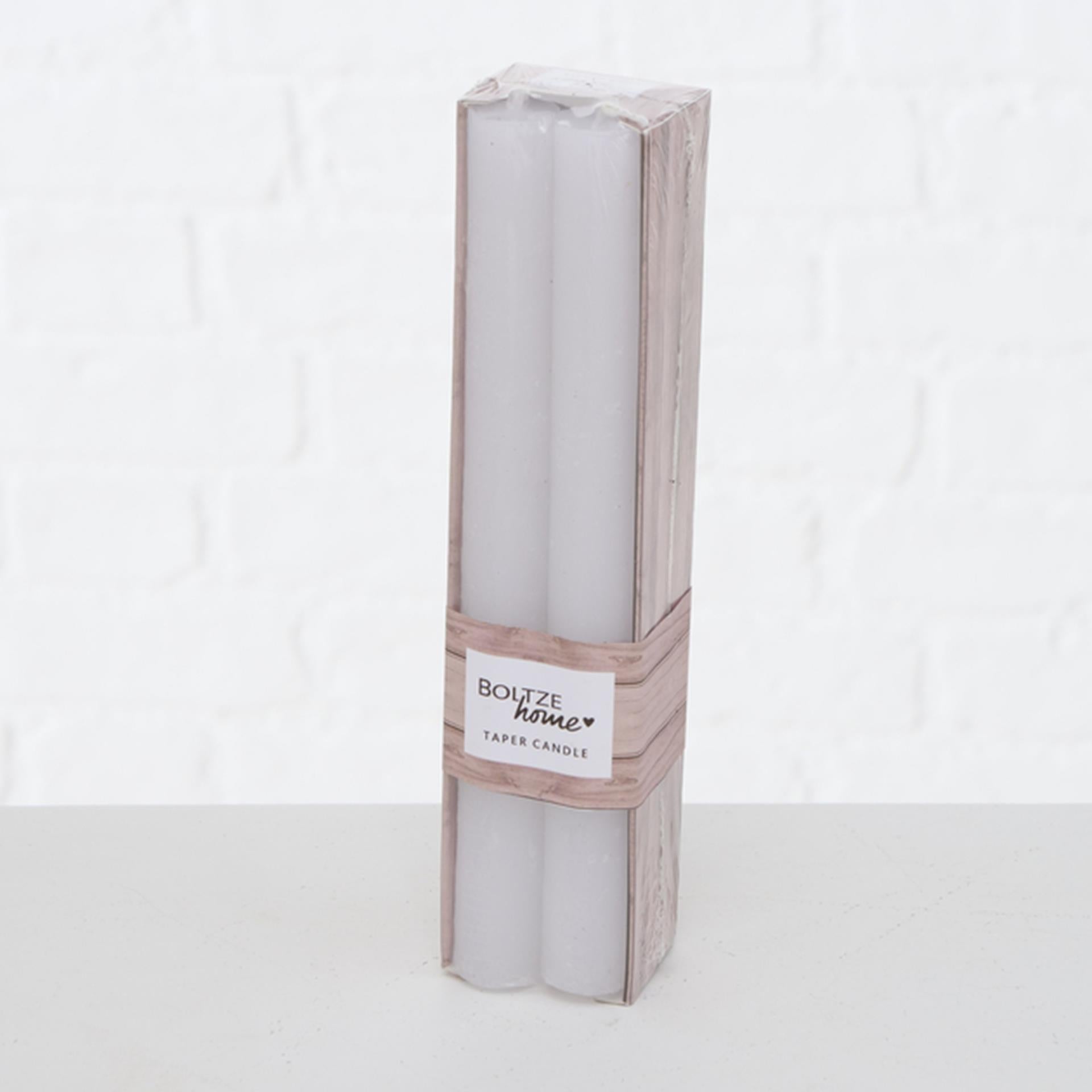 Boltze home bougie de dîner melia 4 pièces blanc h 20