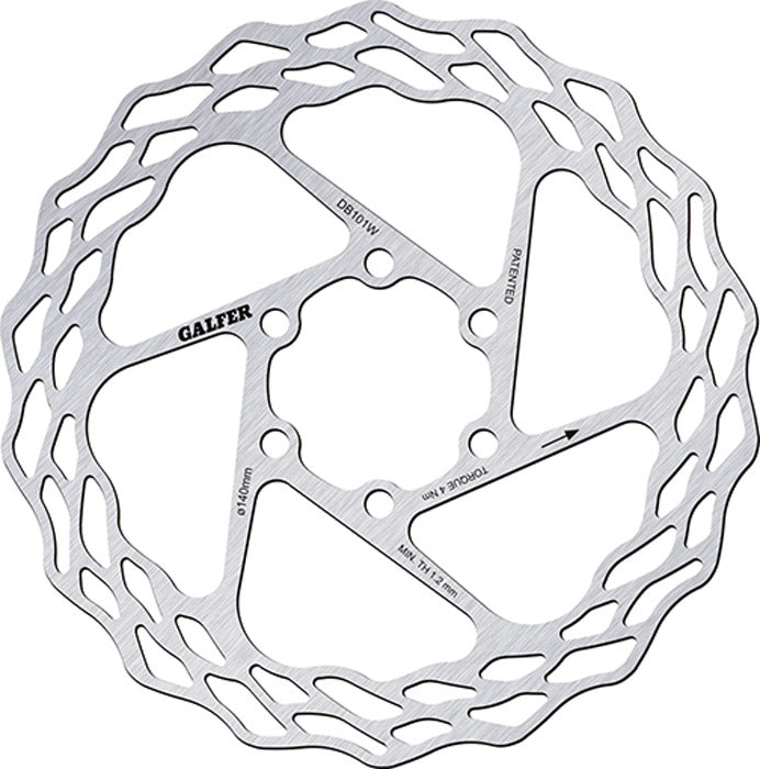 Disque de route fixe Galfer bike wave® à 6 boulons