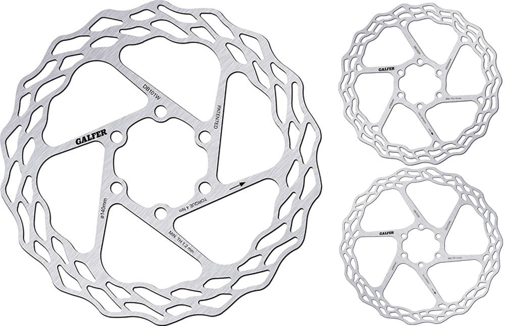 Disque de route fixe Galfer bike wave® à 6 boulons