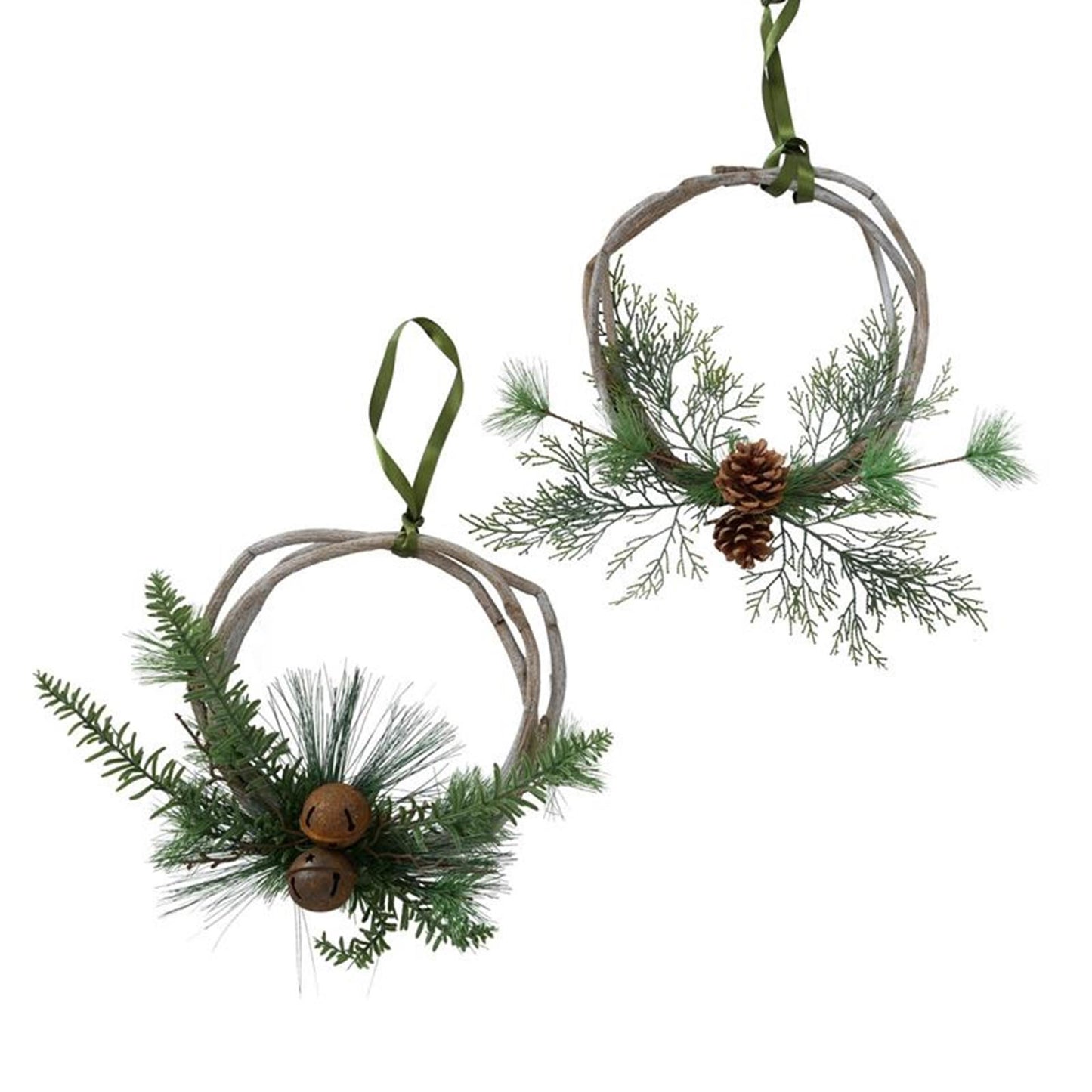 Couronne de maison Boltze avec branche de pin h35cm