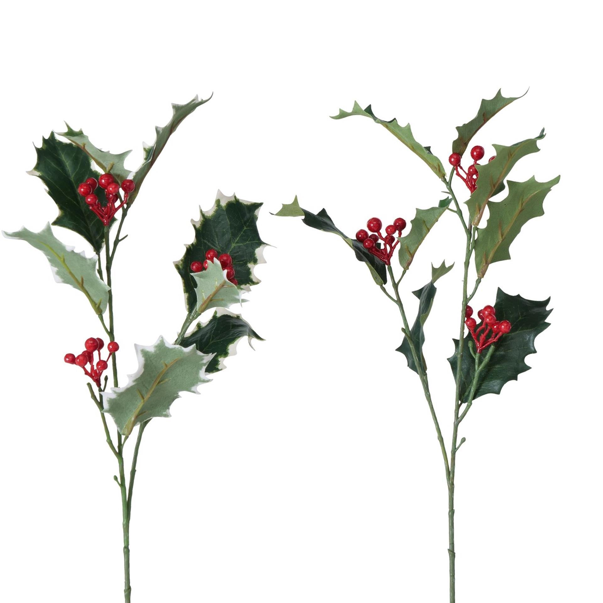 Boltze décoration maison branche de houx aux baies rouges h50cm