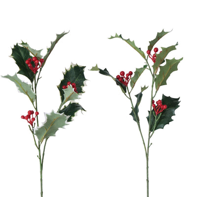 Boltze décoration maison branche de houx aux baies rouges h50cm