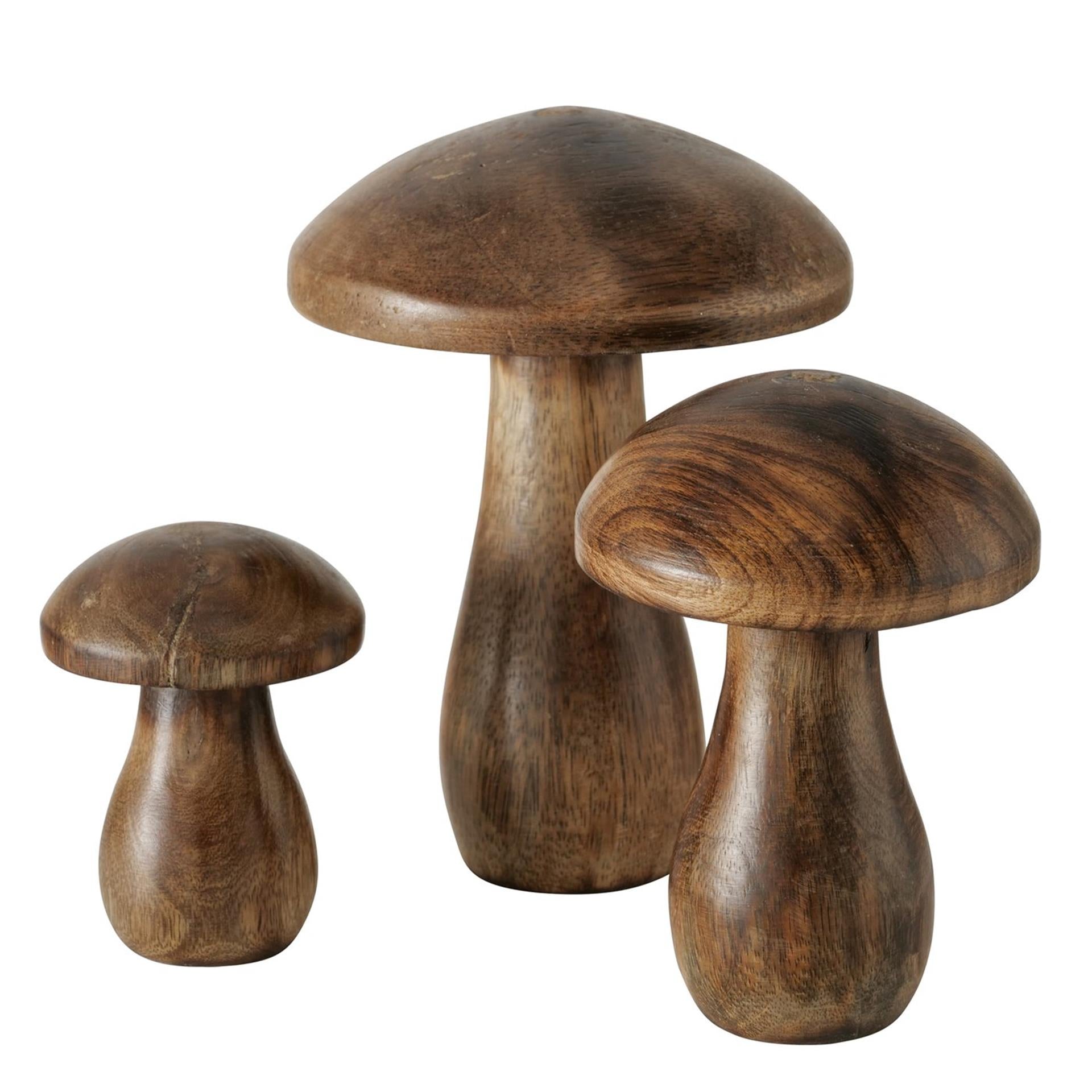 Boltze home ensemble de champignons terjol en bois de manguier 3 pièces