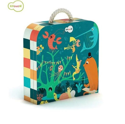 Puzzle en carton robuste chromatique dans la valise 45 pièces