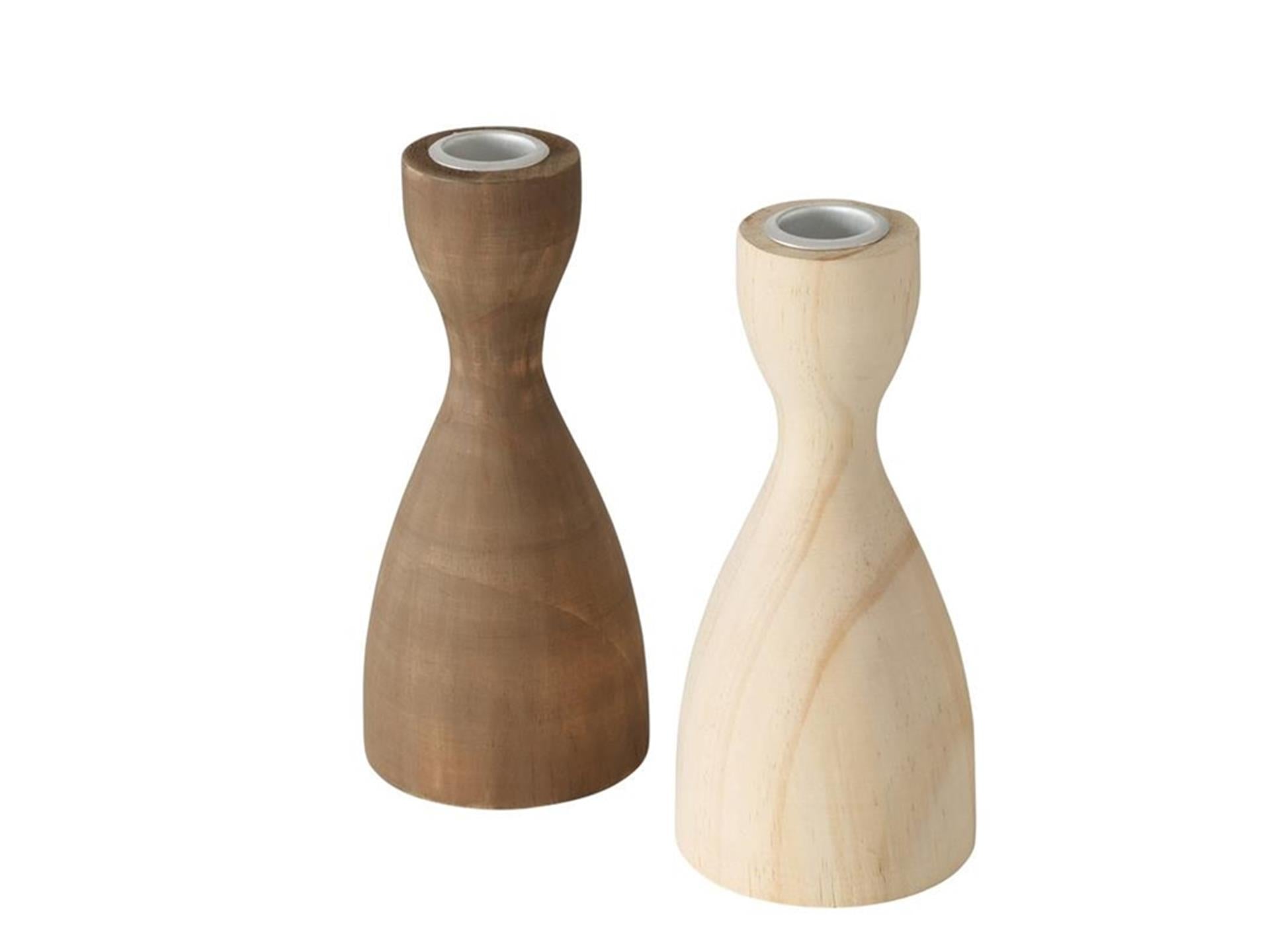 Boltze home bougeoir bois h17cm marron naturel