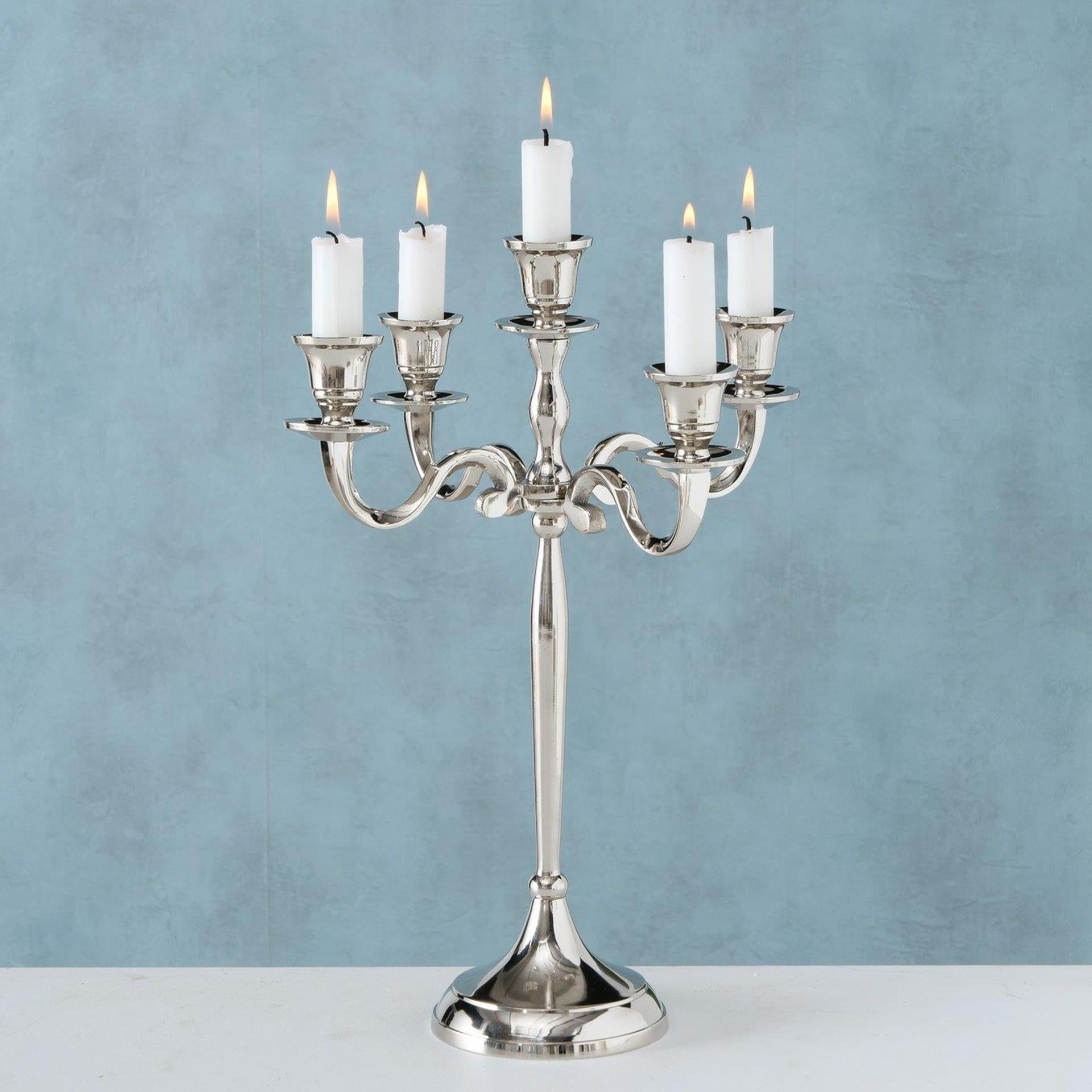 Bougeoir Boltze home argent 27x38cm