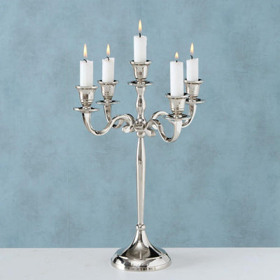 Bougeoir Boltze home argent 27x38cm