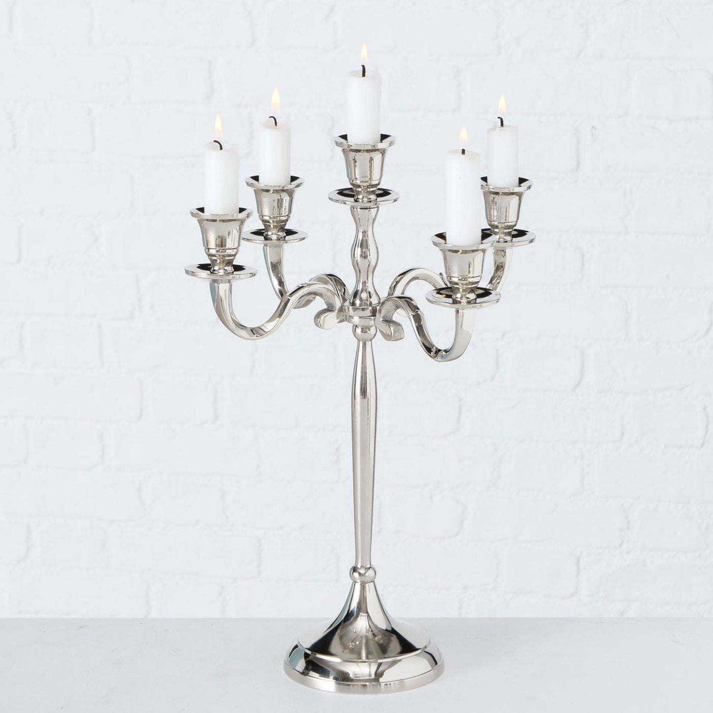 Bougeoir Boltze home argent 27x38cm