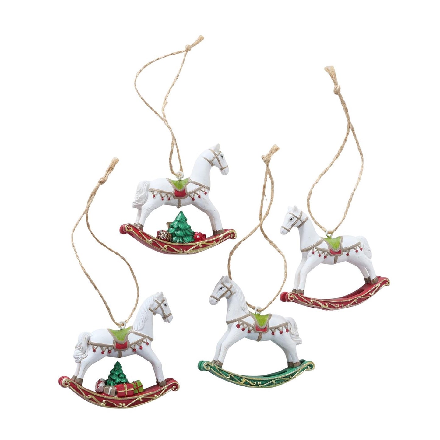 Boltze home pendentif délice cheval à bascule résine 7x7cm