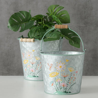 Boltze home seau floriana set a 2pcs h15 20cm