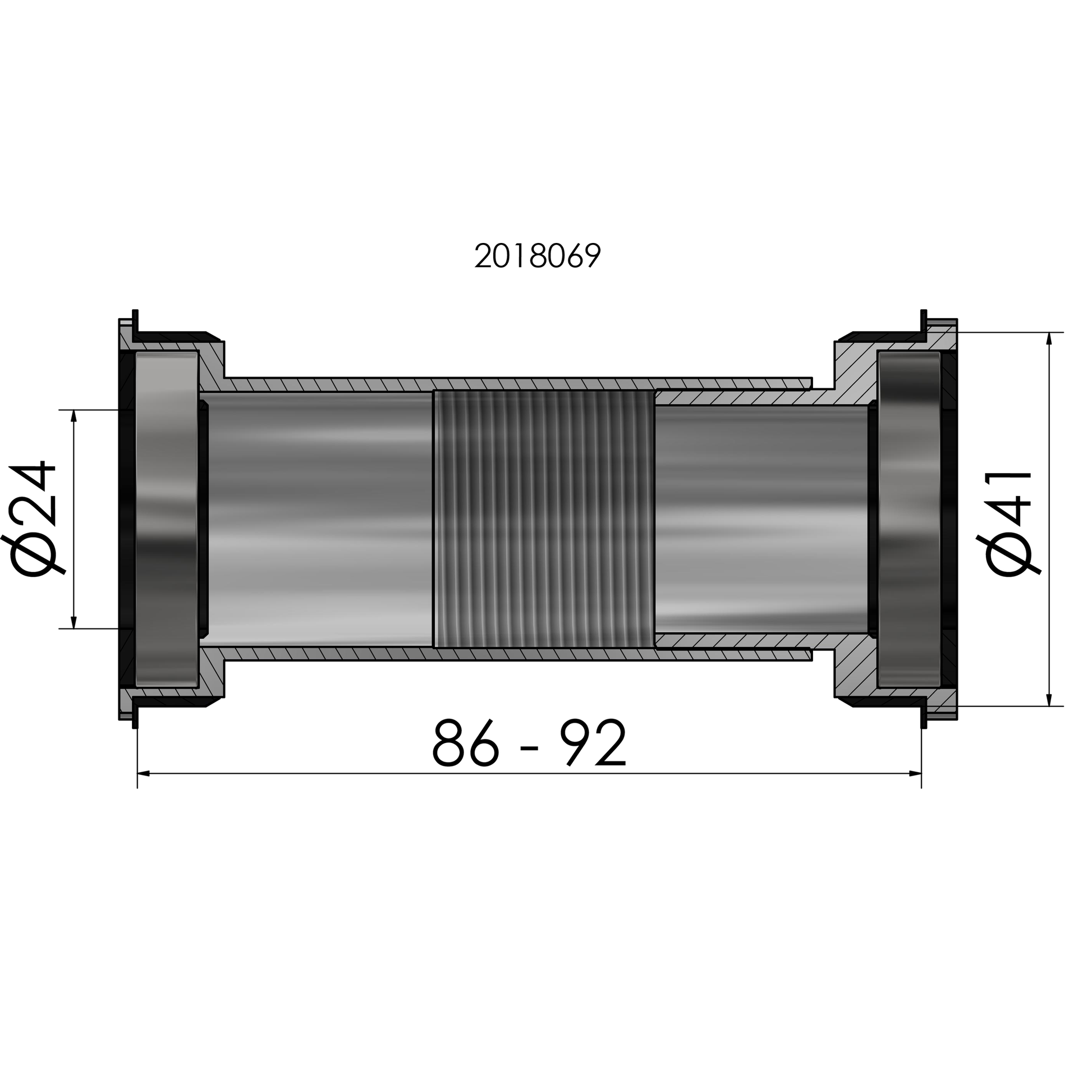 Boîtier de pédalier Elvedes Twist Fit BB86 BB92 Shimano
