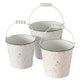 Boltze home seau joursa ensemble 3 pièces h12 13 14cm blanc