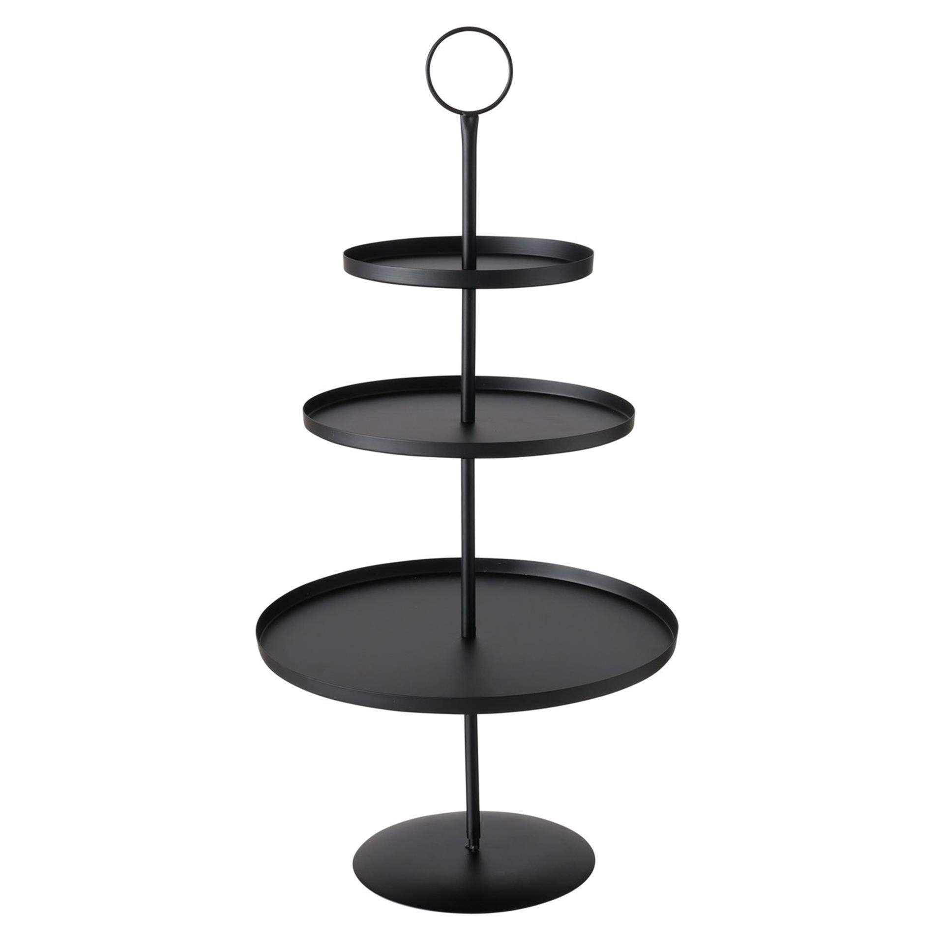 Boltze home étagère samona métal ø30x60cm noir mat