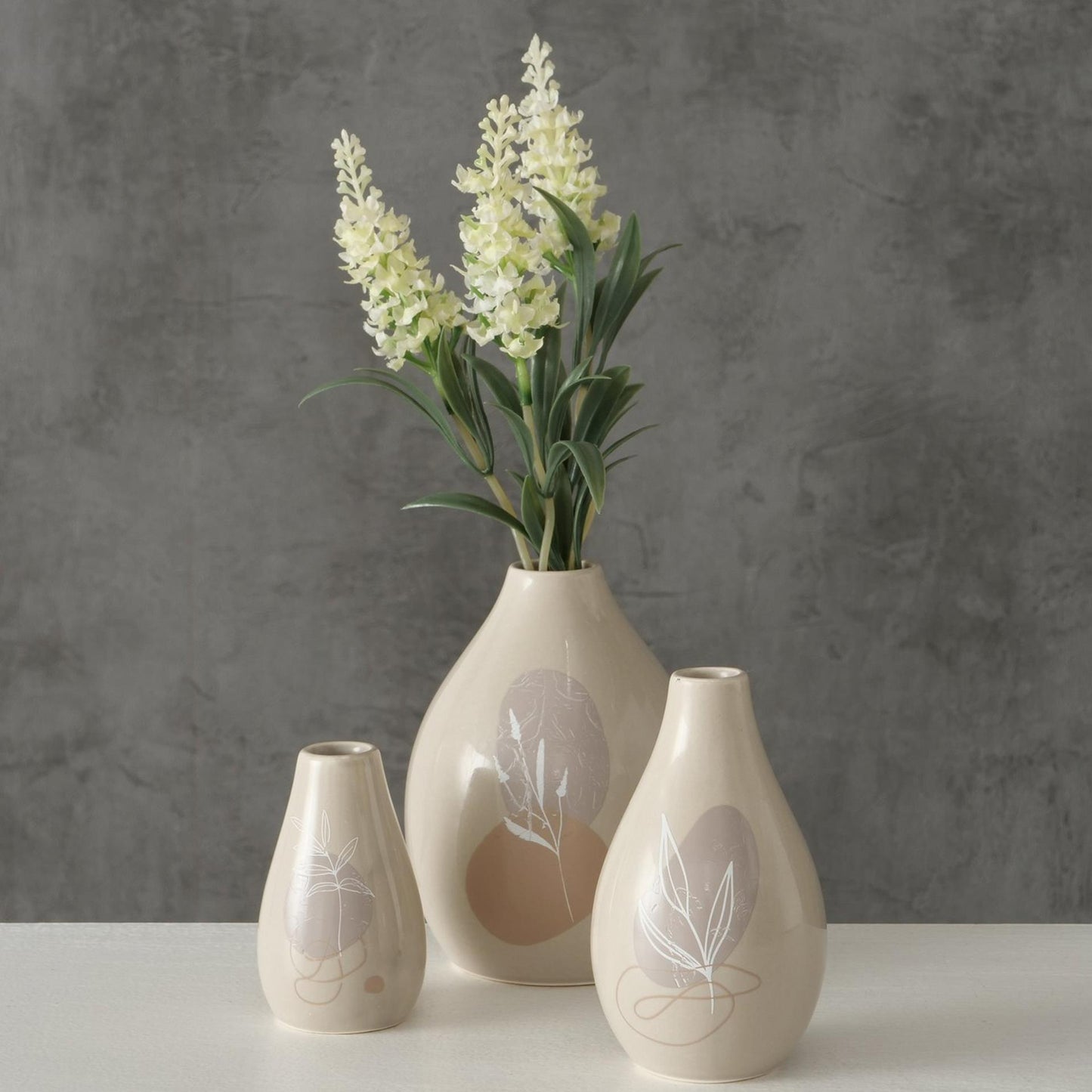 Boltze home vase stona faïence set a 3 h8 11 12cm