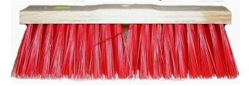 Balai municipal nylon 400mm (rouge)