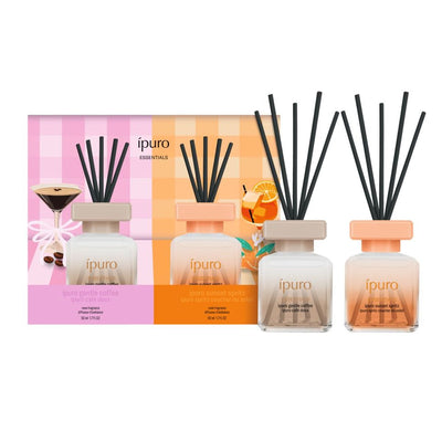 Ipuro coffret diffuseur de parfum café doux coucher de soleil spritz 2x50ml