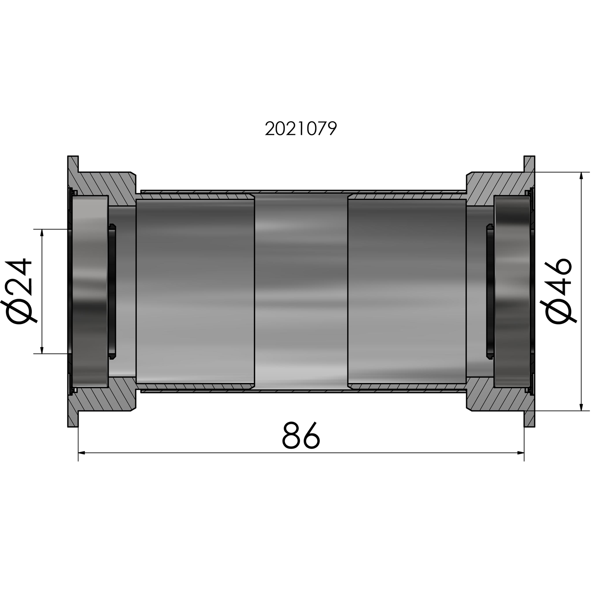 Adaptateur du support de fond Elvedes Appuyez sur Fit B386 Shimano 24 mm