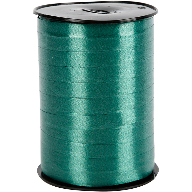 Ruban cadeau d'entreprise Creativ, L: 10 mm, brillant, vert foncé, 250 m 1 rouleau