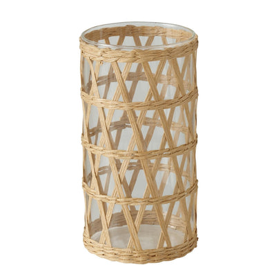 Boltze home vase favro verre jonc de mer ø11xh20cm