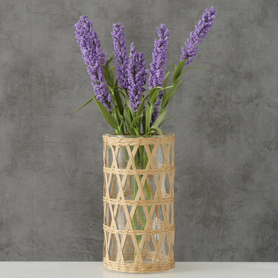Boltze home vase favro verre jonc de mer ø11xh20cm