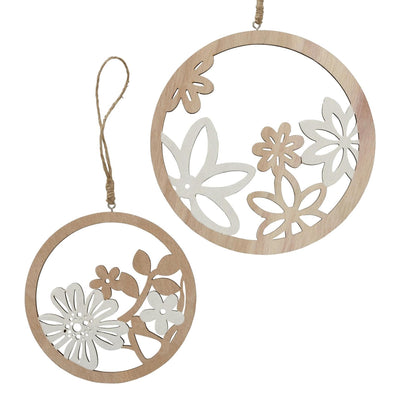 Boltze home ensemble de pendentifs en bois maryana 2 pièces rond
