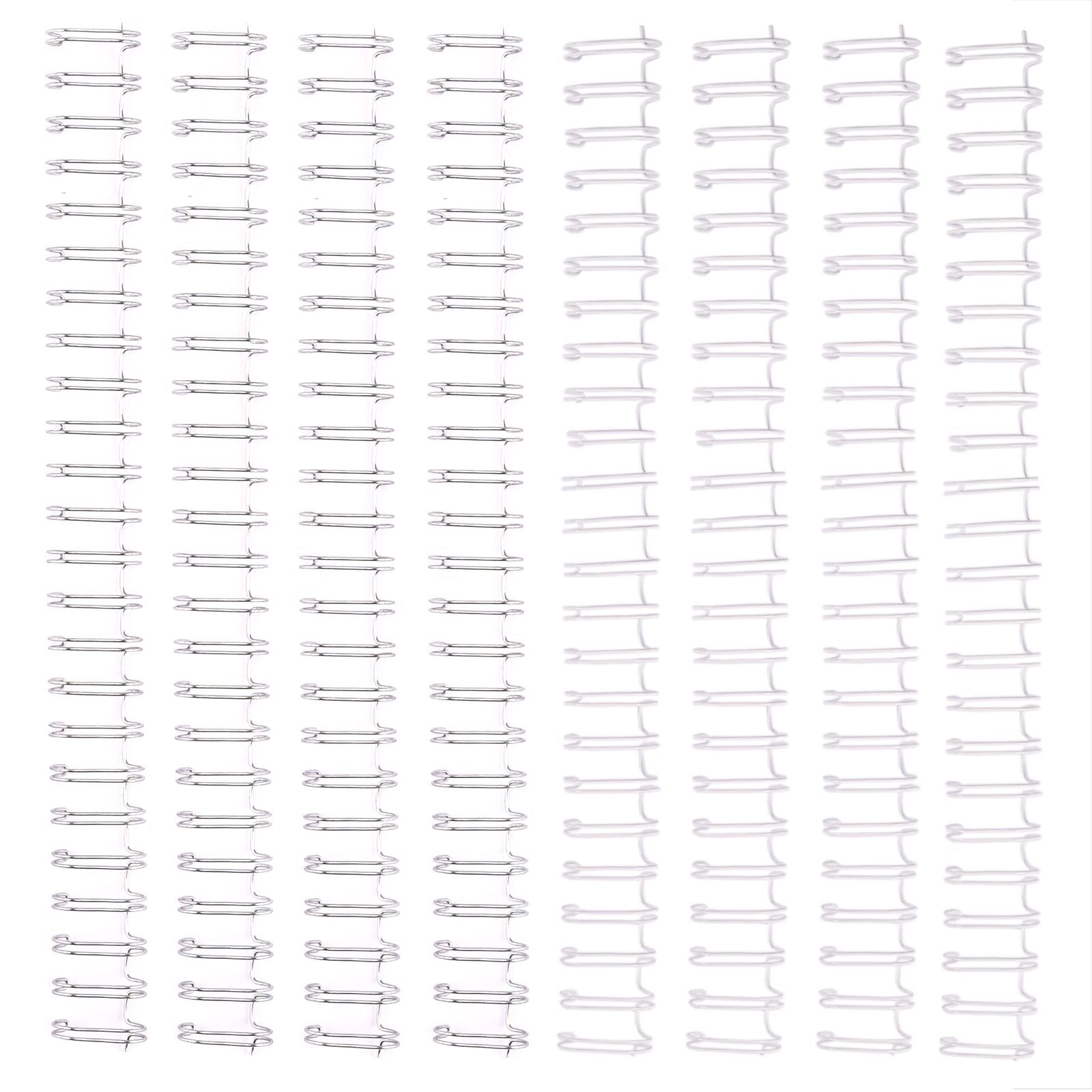 Vaessen creative • peignes métalliques faciles à relier 16mm 2:1 blanc argent 8 pcs.