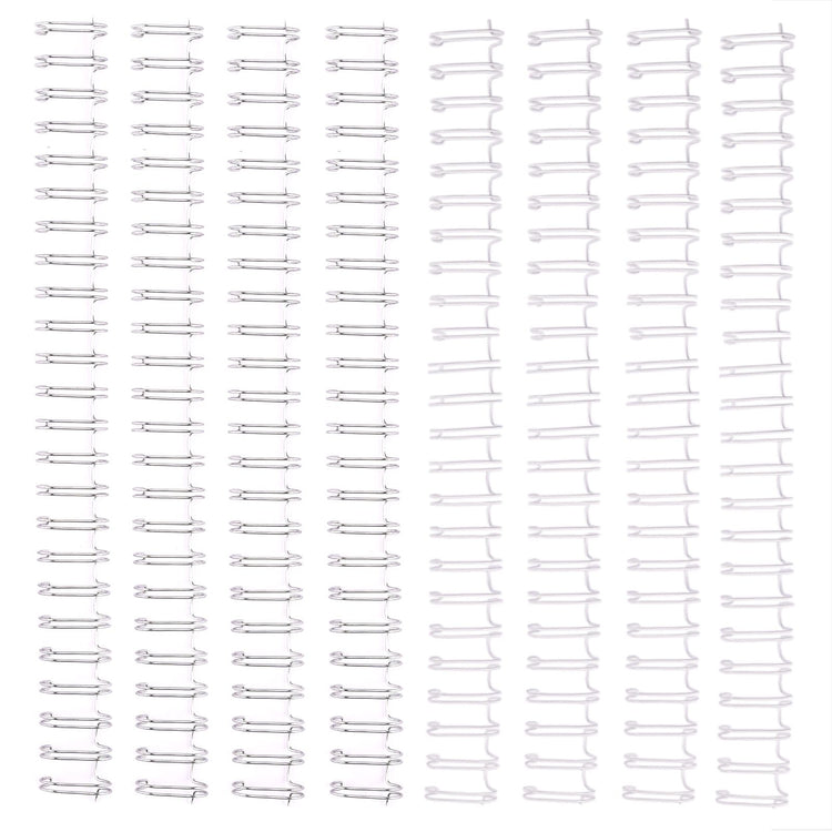 Vaessen creative • peignes métalliques faciles à relier 16mm 2:1 blanc argent 8 pcs.
