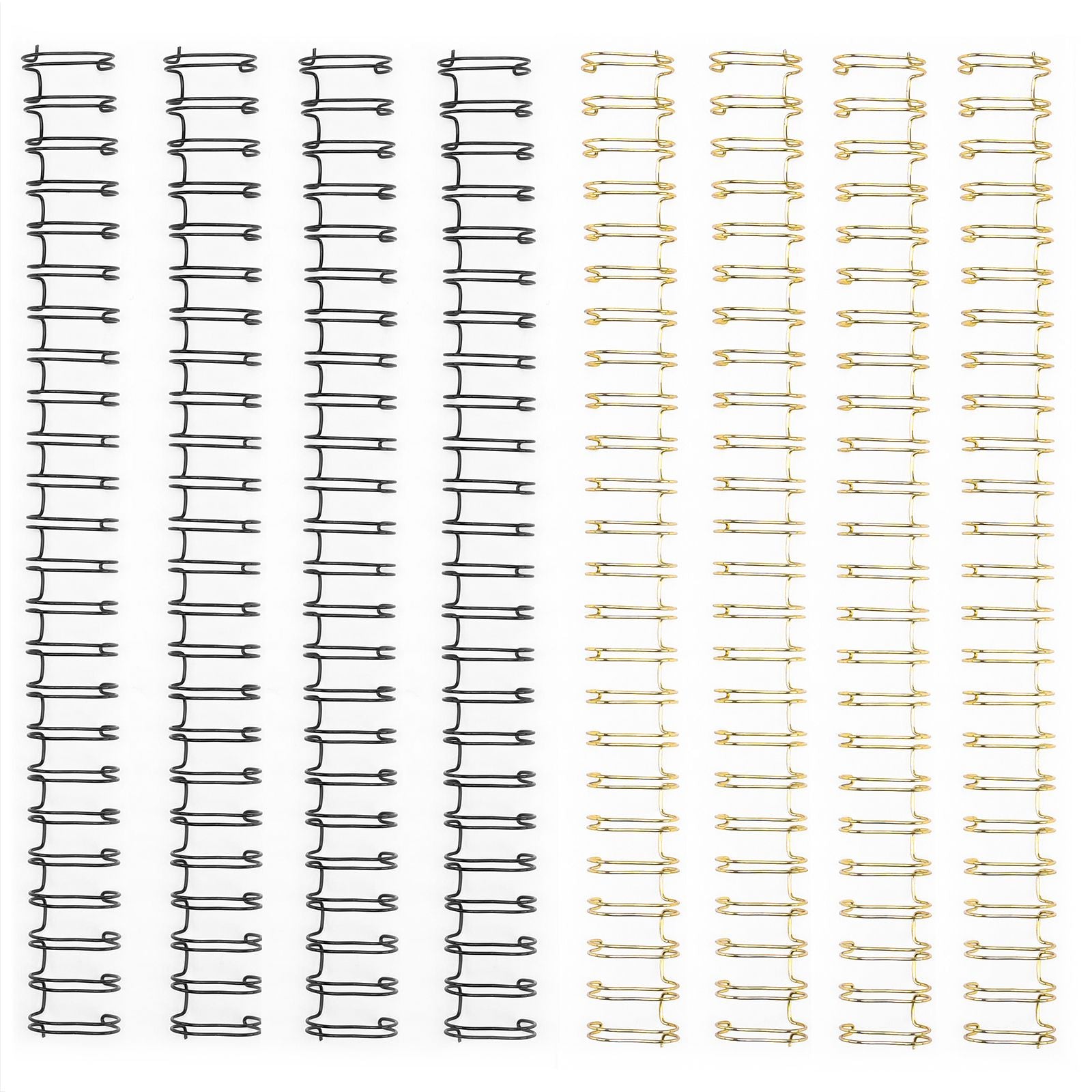 Vaessen creative • peignes métalliques faciles à relier 16mm 2:1 or noir 8 pcs.
