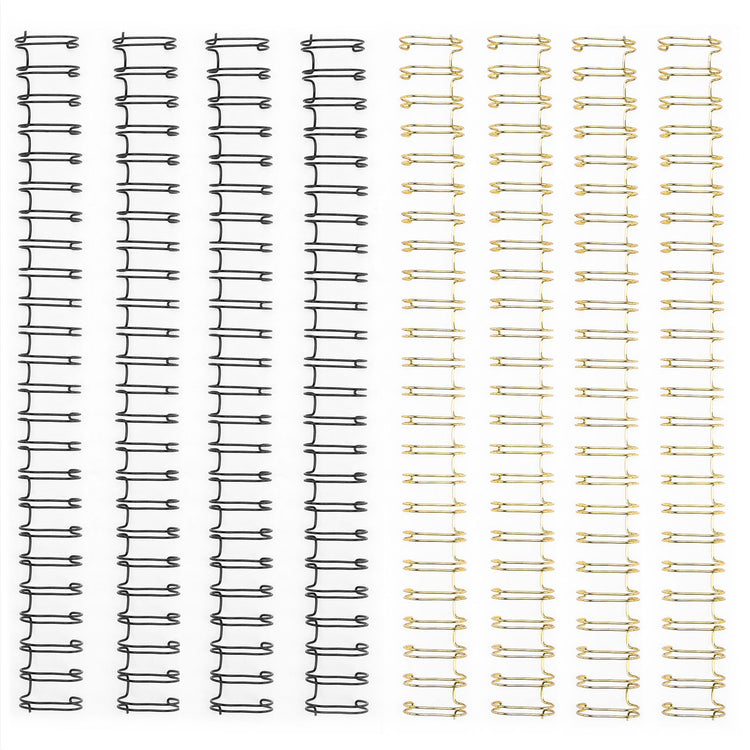 Vaessen creative • peignes métalliques faciles à relier 16mm 2:1 or noir 8 pcs.