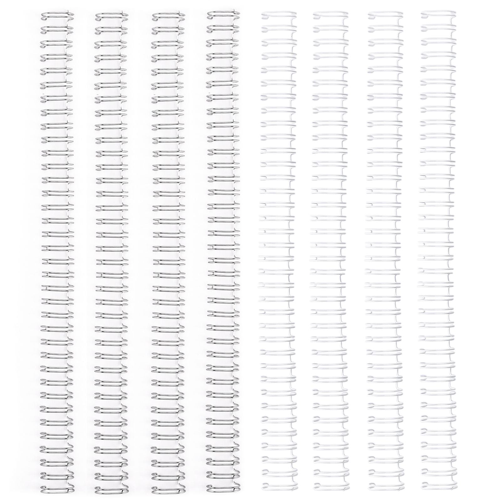 Vaessen creative • peignes métalliques faciles à relier 13mm 3:1 blanc argent 8 pcs.