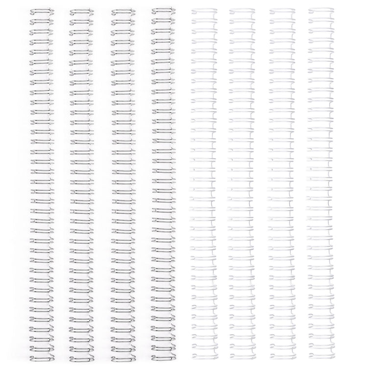 Vaessen creative • peignes métalliques faciles à relier 13mm 3:1 blanc argent 8 pcs.