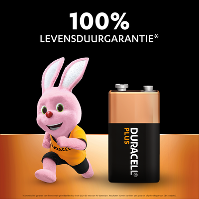 Duracell plus alcalin 100% 9V 6LR61 chacun