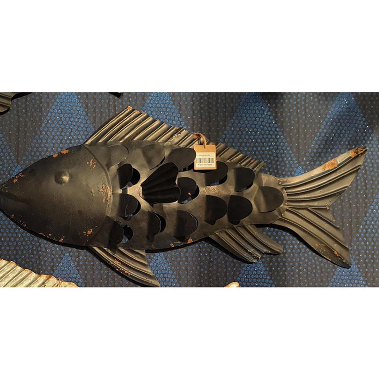 Hbx décoration murale vivante naturelle poisson atlantique 71x5xh34cm bleu