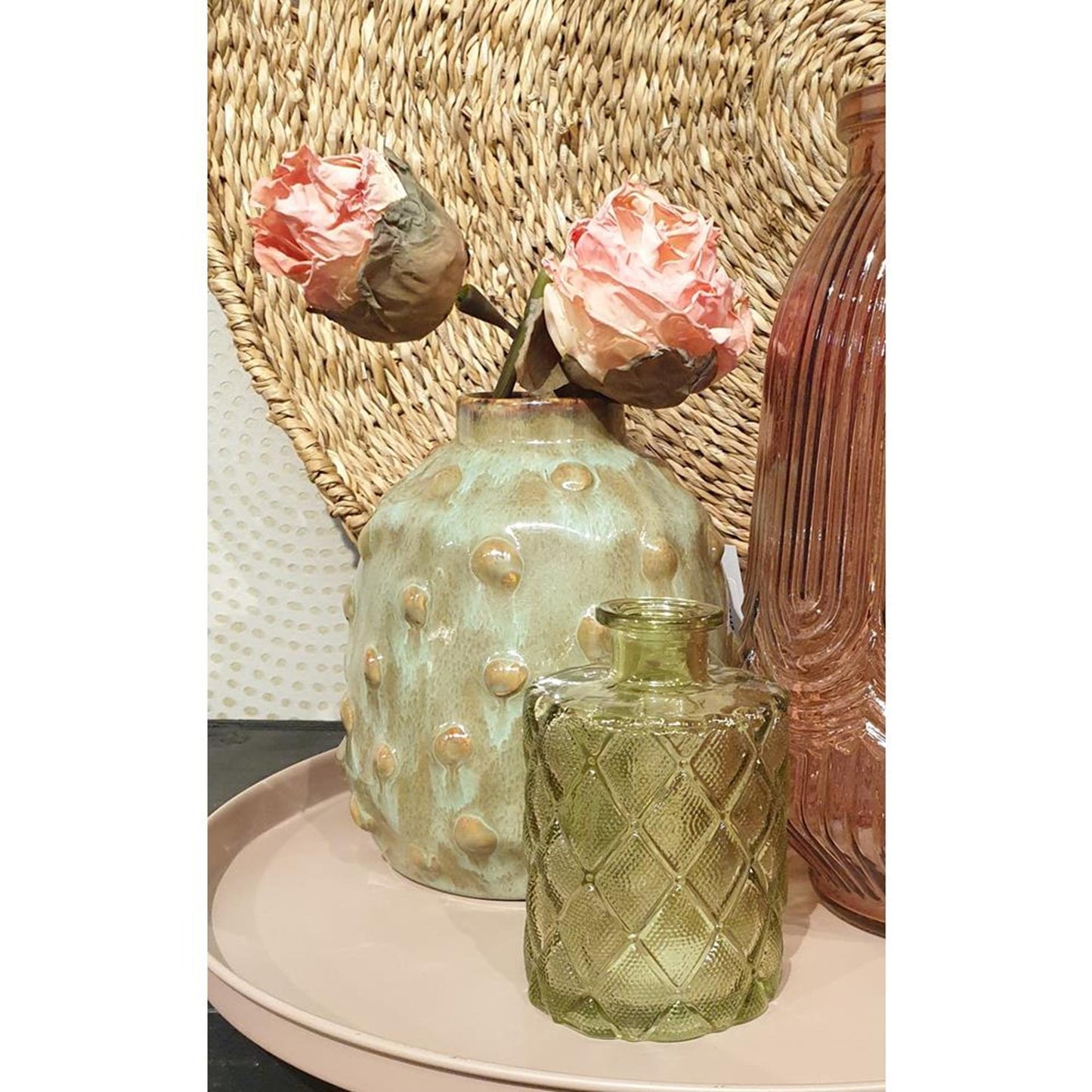 Hbx natural living vase vivance ø7xh10,5cm jaune