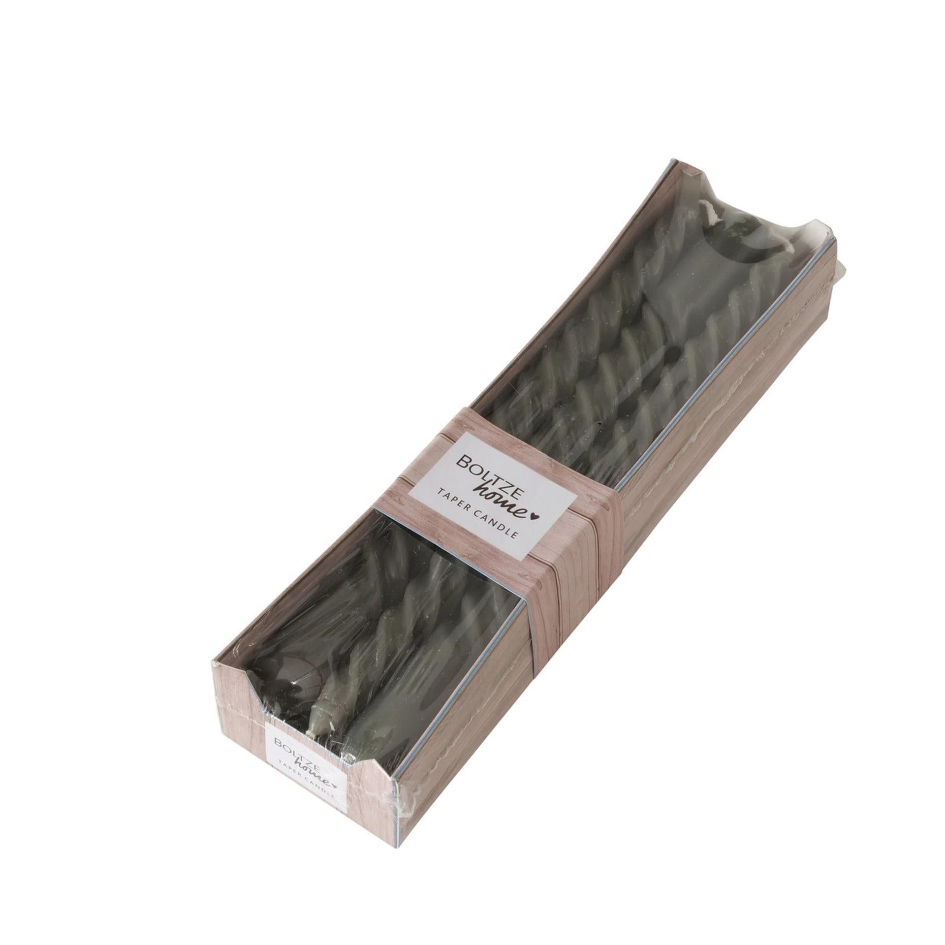 Boltze home bougies twisto boîte de 6 pièces gris