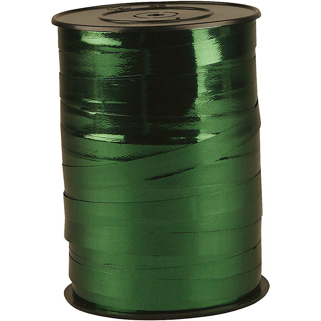 Giftin, b: 10 mm, brillant, métallique verte, 250 m 1 rouleau