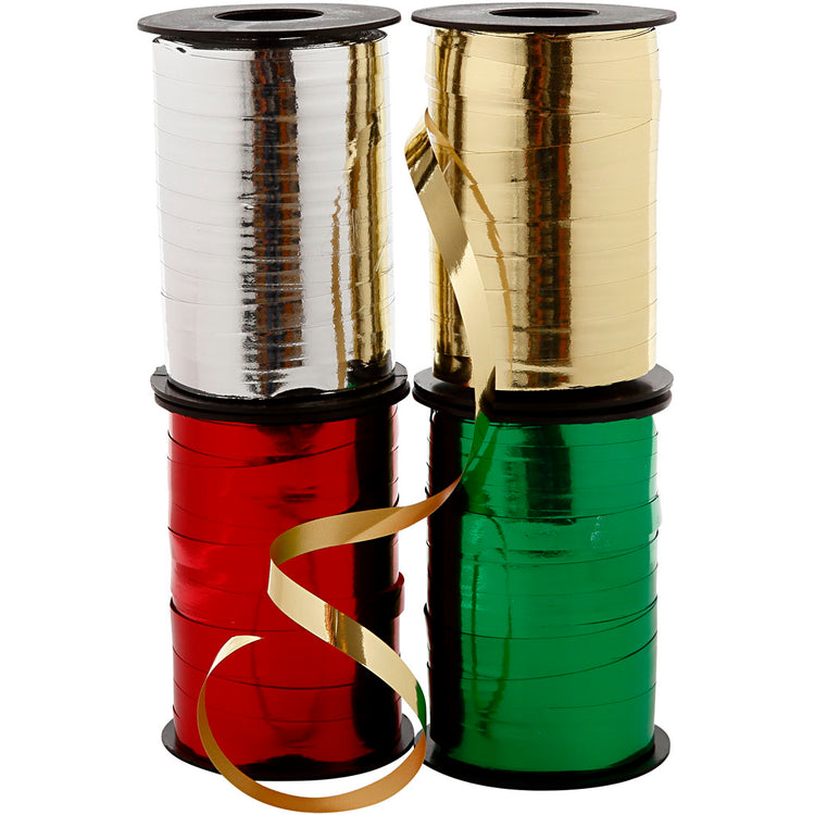 Ruban cadeau, l: 10 mm, brillant, 4x250 m 1 boîte