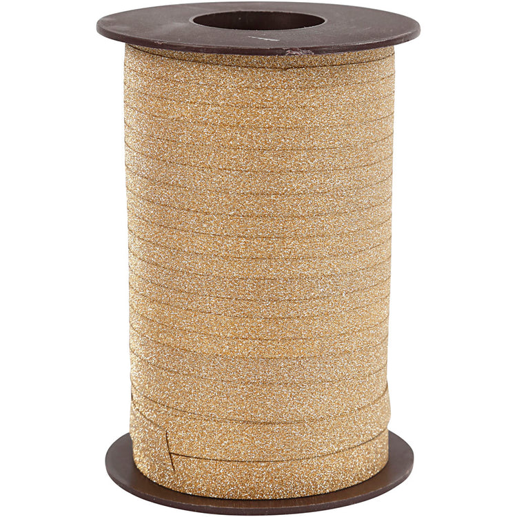 Ruban cadeau entreprise Creativ, l: 10 mm, paillettes, or, 100 m 1 rouleau
