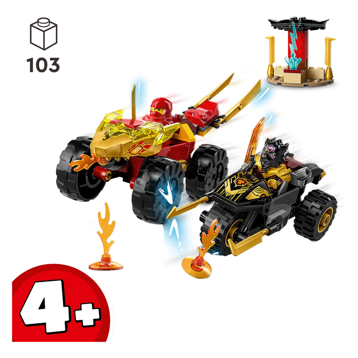 Lego LEGO Ninjago 71789 Le duel de Kai et Ras entre la voiture et la moto