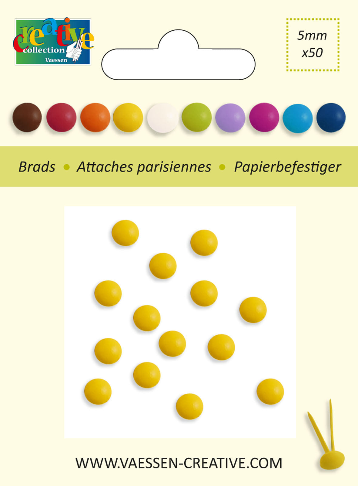 Vaessen creative • goupilles fendues 5mm jaune