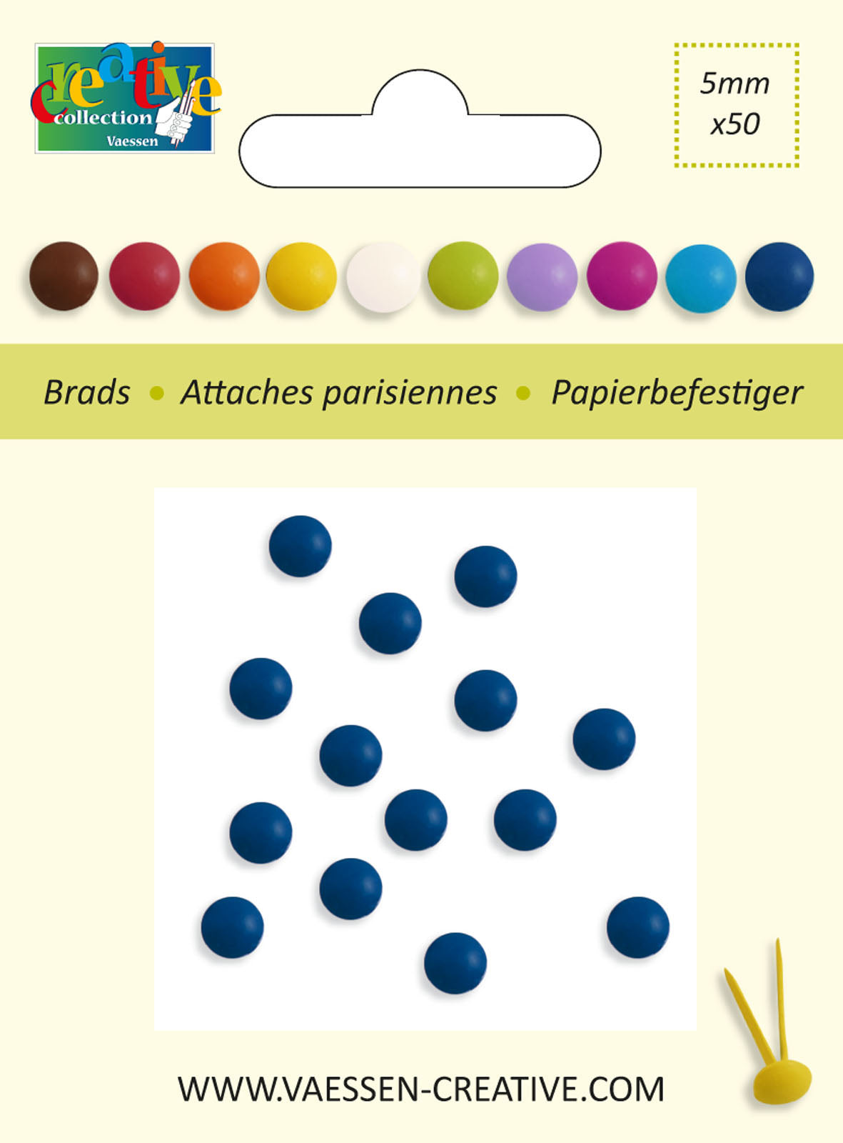 Vaessen creative • goupilles fendues 5mm bleu