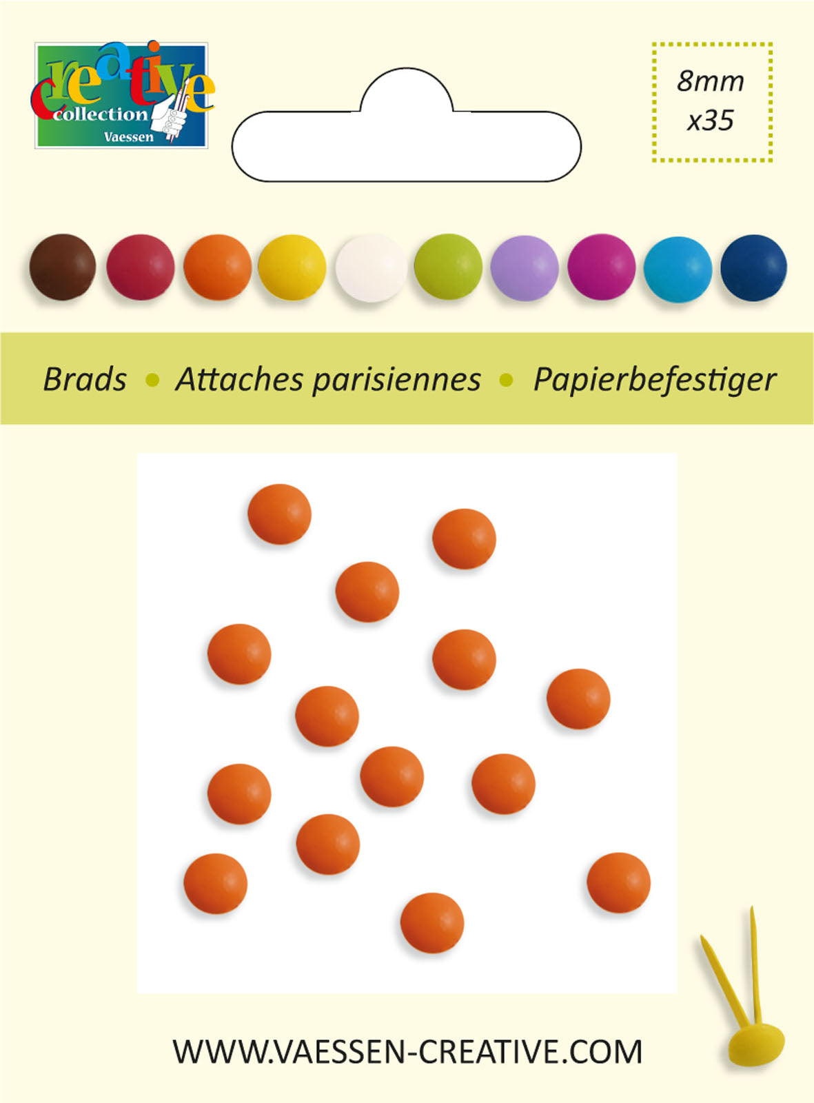 Vaessen creative • goupilles fendues 8mm orange