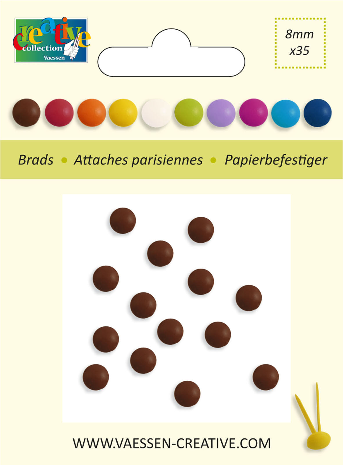 Vaessen creative • goupilles fendues 8mm chocolat