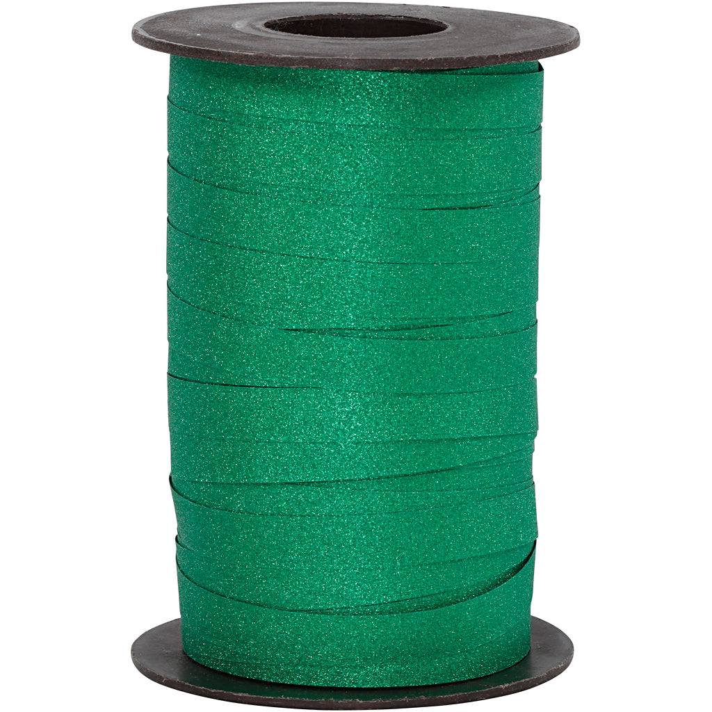 Ruban cadeau d'entreprise Creativ, l: 10 mm, pailleté, vert, 100 m 1 rouleau