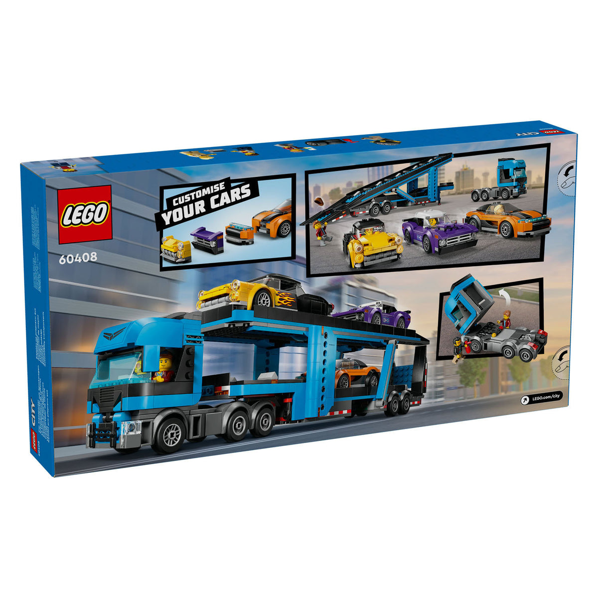 LEGO LEGO CITY 60408 Véhicule de transport avec voitures de sport
