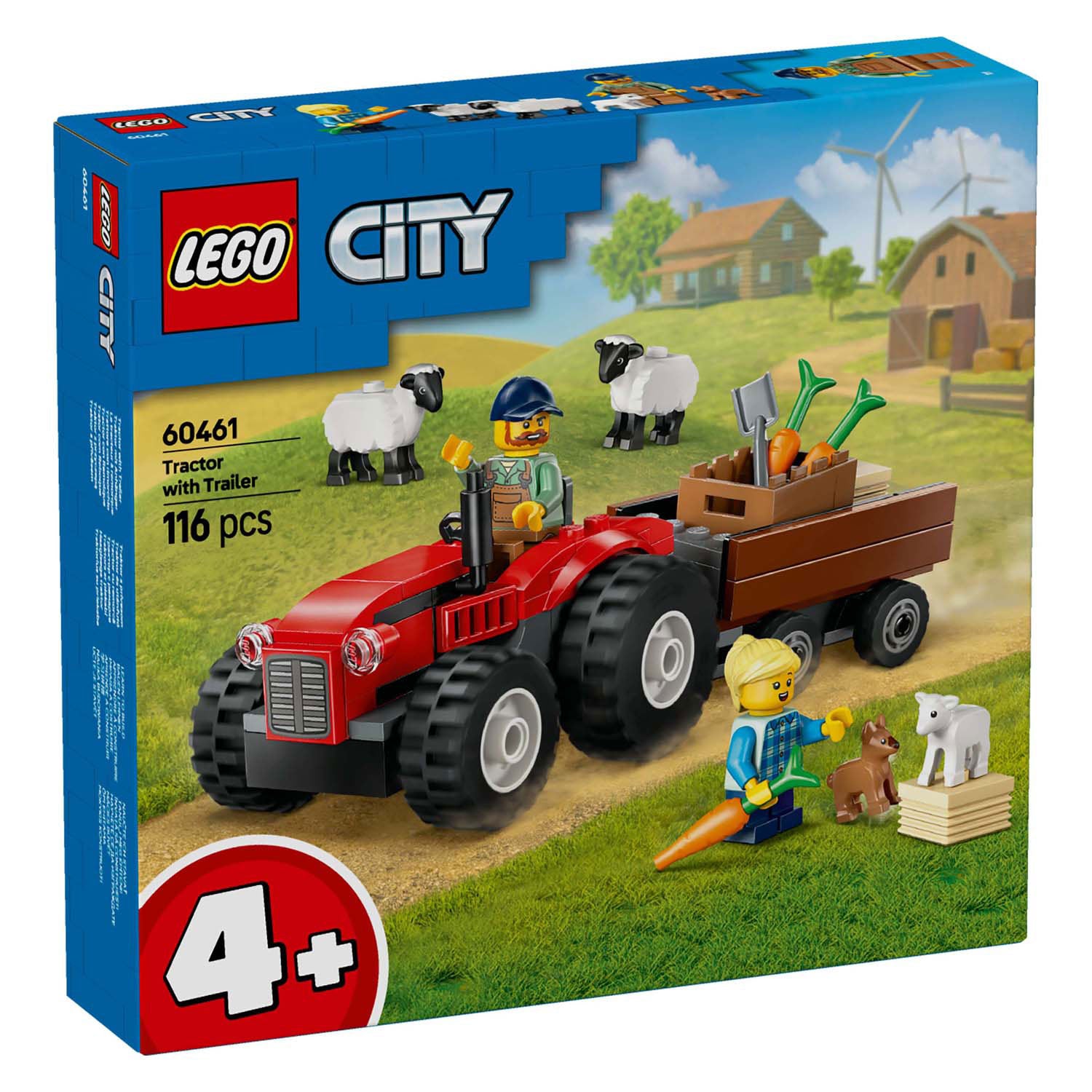 LEGO LEGO CITY 60461 Tracteur rouge avec remorque et mouton