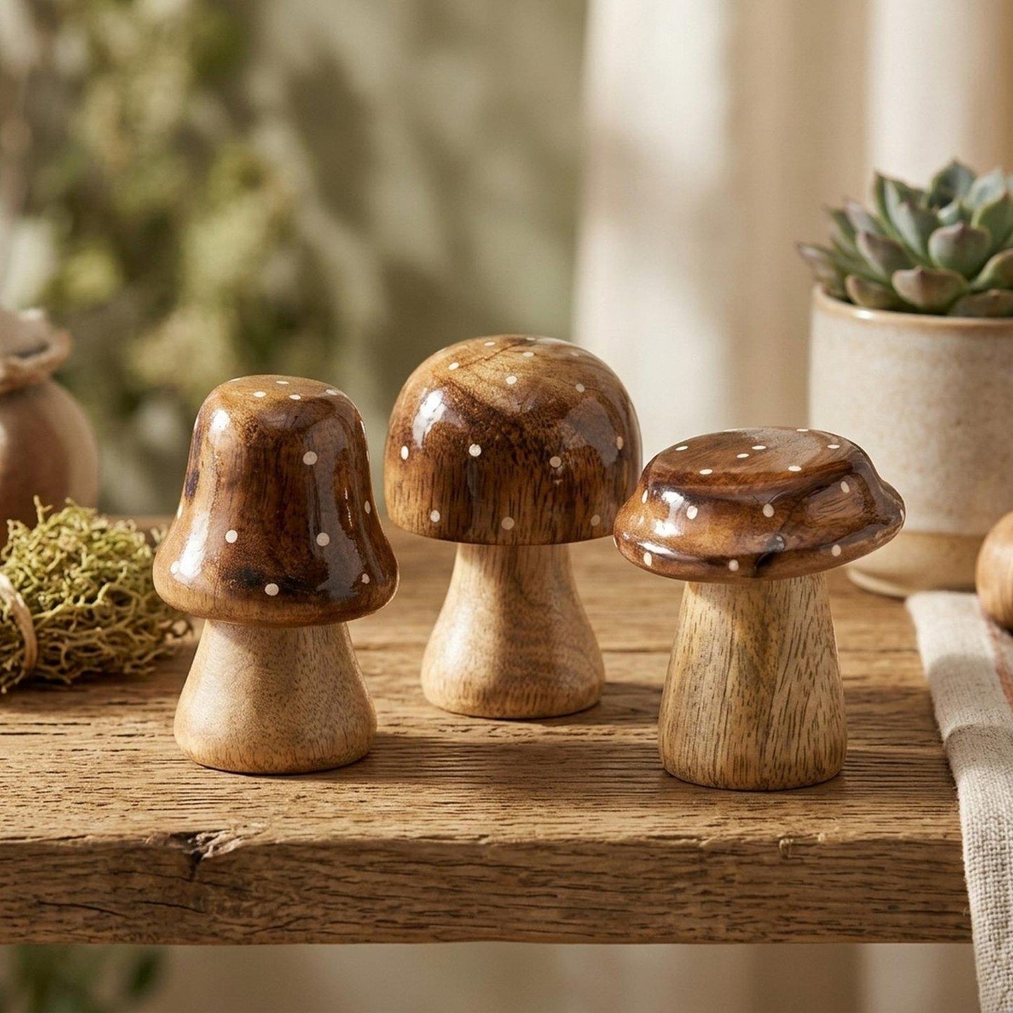 Boltze home champignon bois brun avec dessus brillant