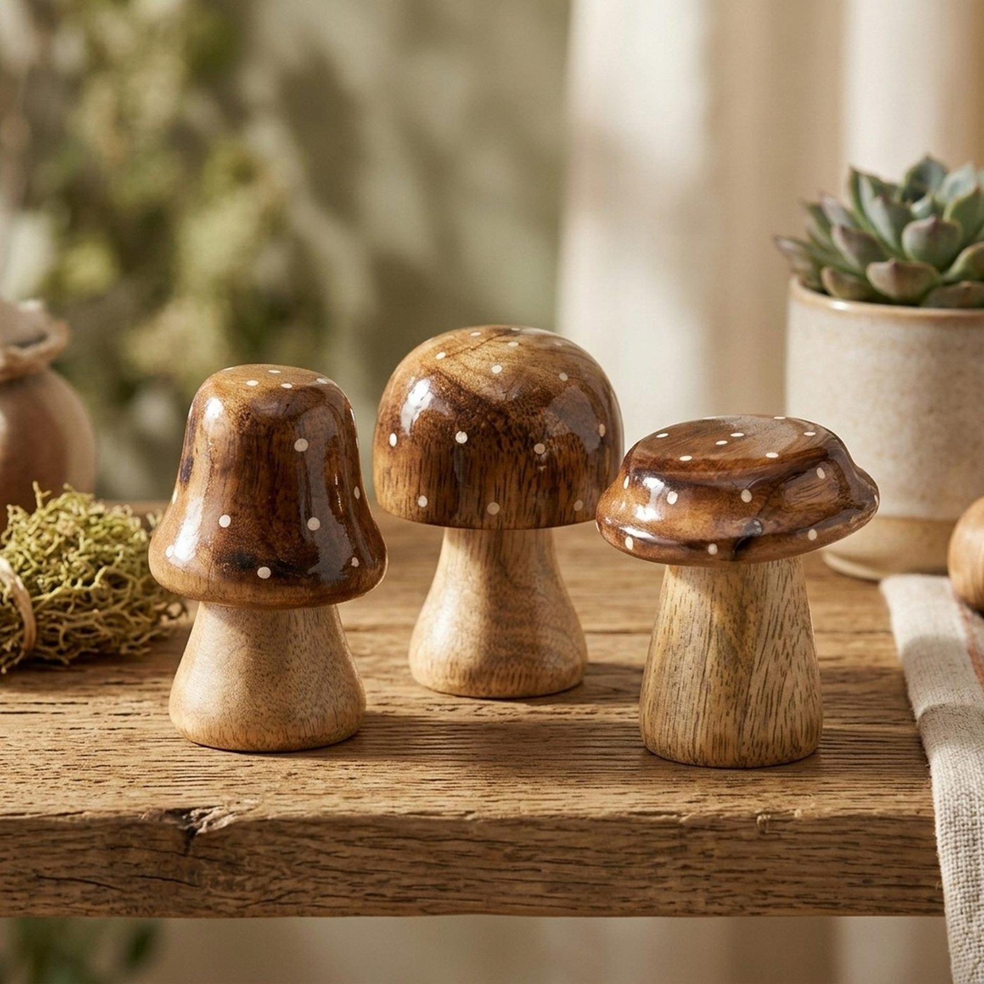 Boltze home champignon bois brun avec dessus brillant
