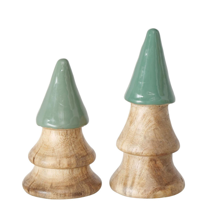 Boltze home sapins de Noël en bois lot de 2 pièces h11 et h13